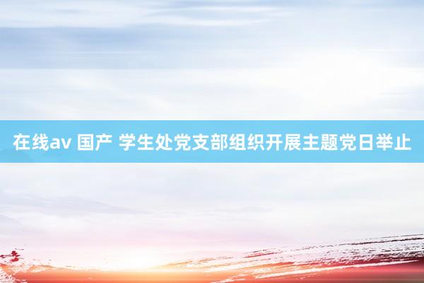 在线av 国产 学生处党支部组织开展主题党日举止