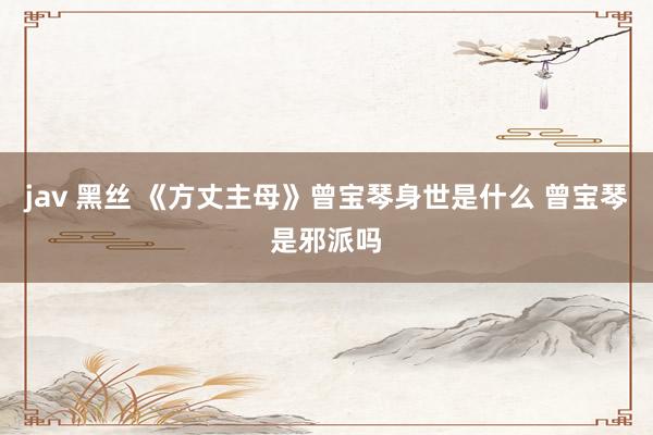 jav 黑丝 《方丈主母》曾宝琴身世是什么 曾宝琴是邪派吗