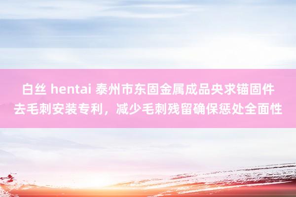 白丝 hentai 泰州市东固金属成品央求锚固件去毛刺安装专利，减少毛刺残留确保惩处全面性
