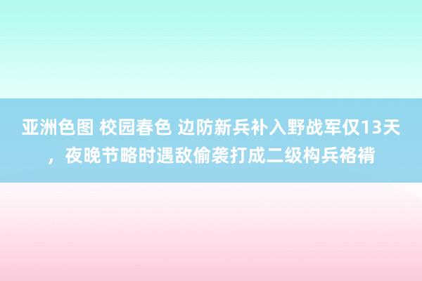 亚洲色图 校园春色 边防新兵补入野战军仅13天，夜晚节略时遇敌偷袭打成二级构兵袼褙