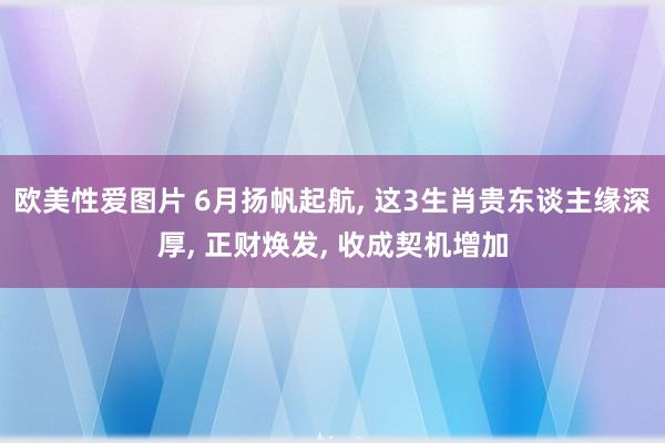 欧美性爱图片 6月扬帆起航, 这3生肖贵东谈主缘深厚, 正财焕发, 收成契机增加