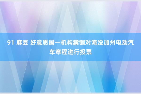 91 麻豆 好意思国一机构禁锢对淹没加州电动汽车章程进行投票