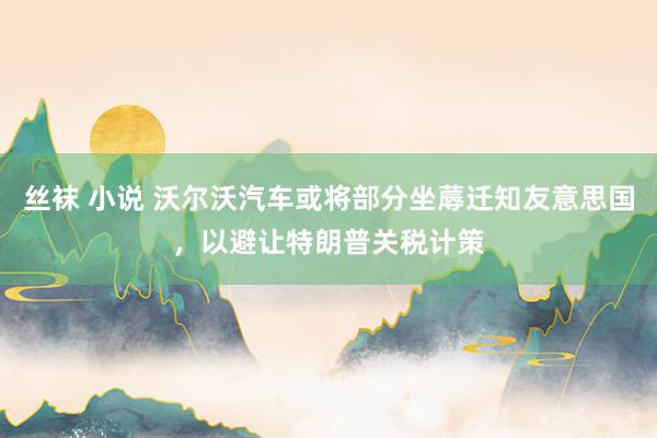 丝袜 小说 沃尔沃汽车或将部分坐蓐迁知友意思国，以避让特朗普关税计策